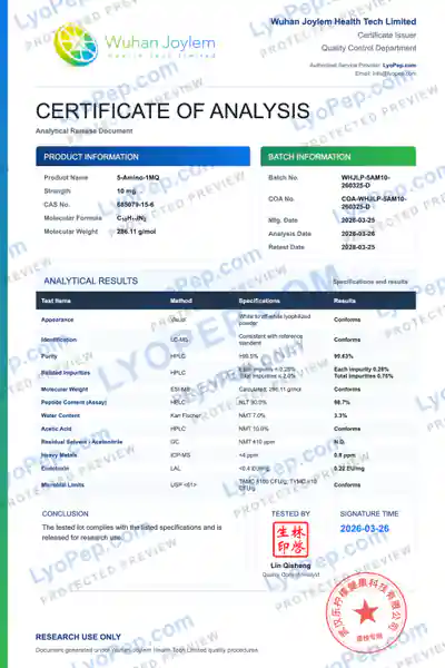 Amino-1MQ 10 mg Fabriksbatch-COA beskyttet forhåndsvisning