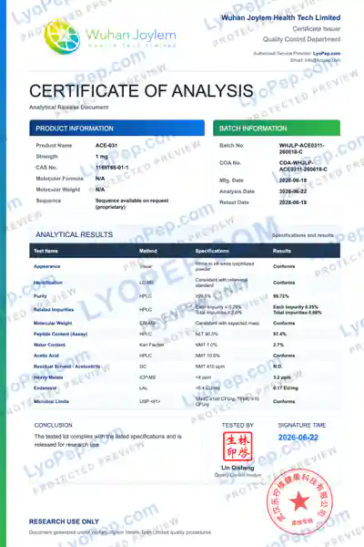ACE-031 1 mg فیکٹری بیچ COA محفوظ پیش منظر