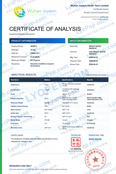 GHRP-2 10 mg فیکٹری بیچ COA محفوظ پیش منظر