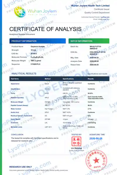 Oxytocin Acetate 10 mg Fabriksbatch-COA beskyttet forhåndsvisning